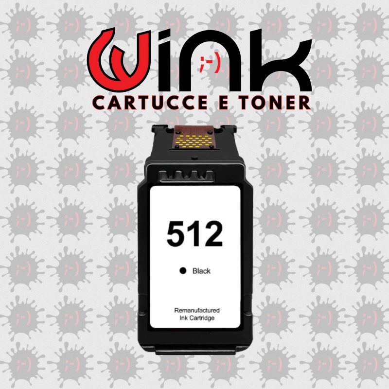 PG512 16ml - Cartuccia rigenerata inkjet Nero per Canon Pixma MP 240, MP 260, MP 480, MX 330, MX 320. Compatibile con 2969B001. Codice cartuccia: PG - 512.