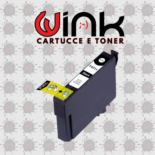 T0711 12ml -Cartuccia inkjet Compatibile Nero per Epson Multifunzione Stylus Sx 200, 205, 400, 400 WI FI, 405. Compatibile con T071140. Codice Cartuccia T0711.