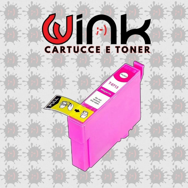 T0713 12ml -Cartuccia inkjet Compatibile Magenta per Epson Multifunzione Stylus Sx 200, 205, 400, 400 WI FI, 405. Compatibile con T071340. Codice Cartuccia T0713.