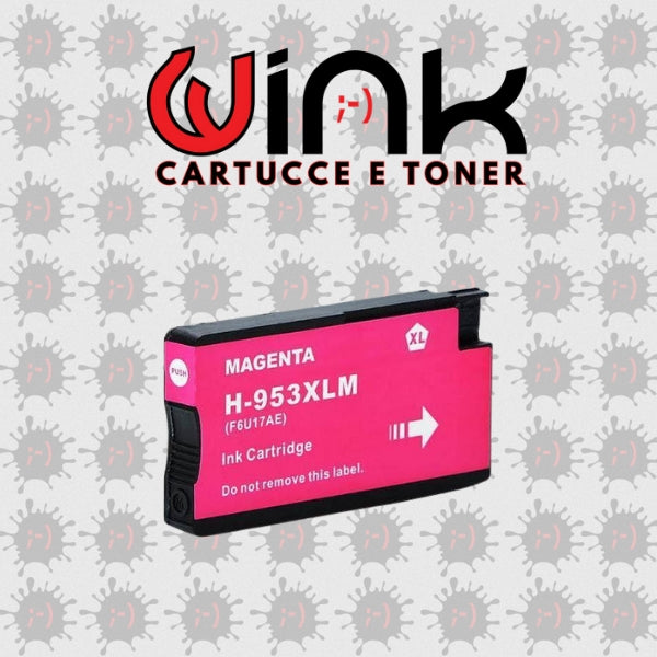 953XL - M - Cartuccia inkjet di ricambio Magenta per HP Officejet PRO 7740 WF All in One, PRO 8210, PRO 8710, PRO 8715 ALL IN ONE, PRO 8720. Compatibile con F6U17AE. Codice Cartuccia 953XL - M.