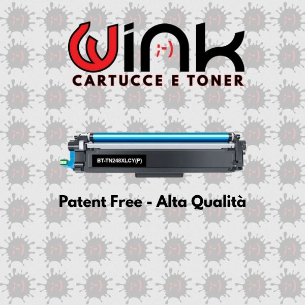 TN248XLC 2.2K – Toner di ricambio Ciano Alta Qualità XL Patent Free per Brother DCP L3560CDW, HL L3220CW, MFC L3740CDWE. Stampa fino a 2.200 pagine al 5% di copertura.