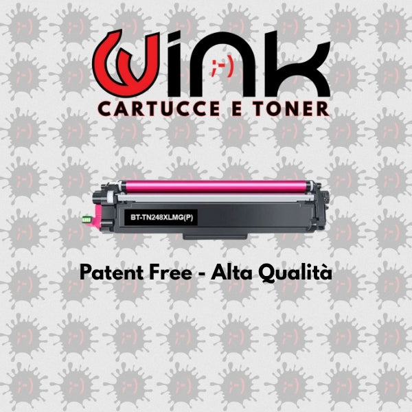 TN248XLM 2.2K – Toner di ricambio Magenta Alta Qualità XL Patent Free per Brother DCP L3560CDW, HL L3220CW, MFC L3740CDWE. Stampa fino a 2.200 pagine al 5% di copertura.