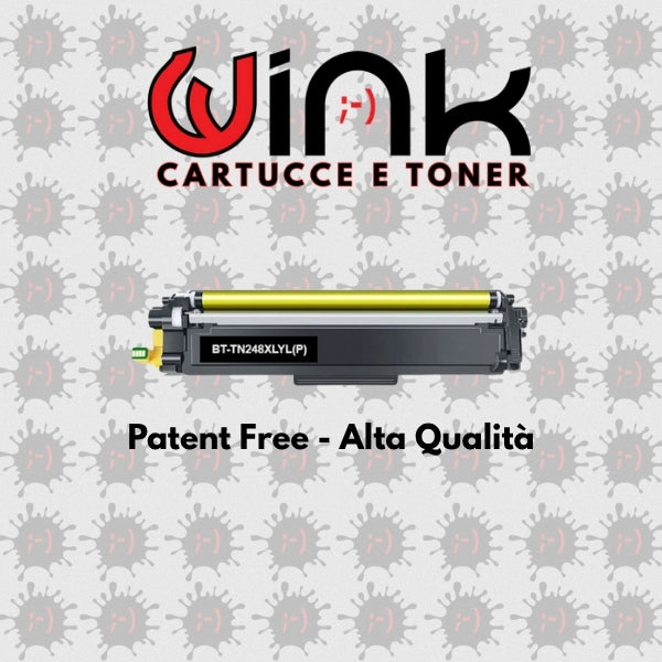 TN248XLY 2.2K – Toner di ricambio Yellow Alta Qualità XL Patent Free per Brother DCP L3560CDW, HL L3220CW, MFC L3740CDWE. Stampa fino a 2.200 pagine al 5% di copertura.