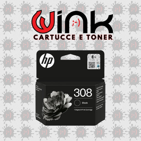 HP308 2ml- Cartuccia inkjet nero Originale, HP 7FP21UE Cartuccia Inchiostro Originale 308 neroper stampanti HP ENVY 6110e All in One. Compatibile con 7FP21UE. Codice cartuccia: 308e.