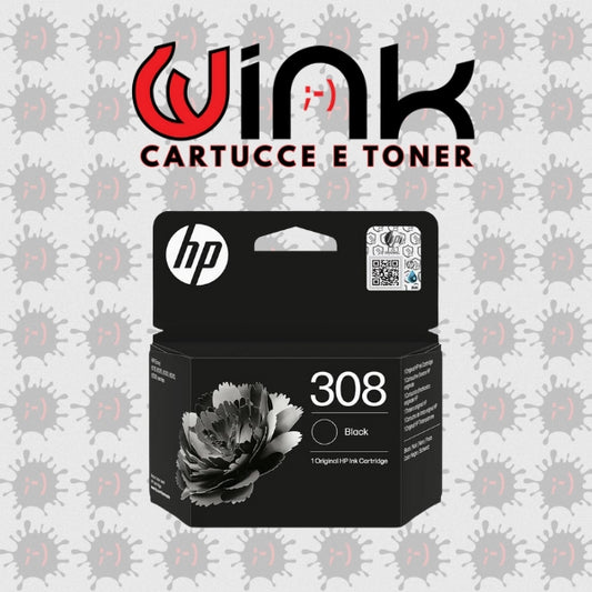 HP308 2ml- Cartuccia inkjet nero Originale, HP 7FP21UE Cartuccia Inchiostro Originale 308 neroper stampanti HP ENVY 6110e All in One. Compatibile con 7FP21UE. Codice cartuccia: 308e.