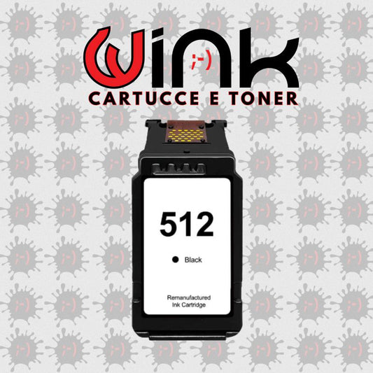 PG512 16ml - Cartuccia rigenerata inkjet Nero per Canon Pixma MP 240, MP 260, MP 480, MX 330, MX 320. Compatibile con 2969B001. Codice cartuccia: PG - 512.