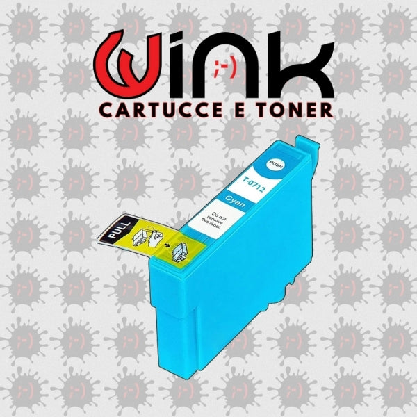T0712 12ml -Cartuccia inkjet Compatibile Ciano per Epson Multifunzione Stylus Sx 200, 205, 400, 400 WI FI, 405. Compatibile con T071240. Codice Cartuccia T0712.
