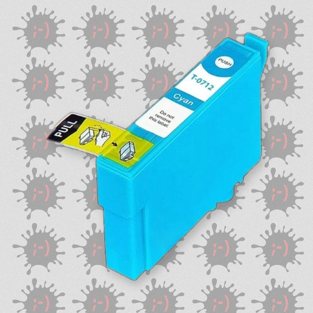 T0712 12ml -Cartuccia inkjet Compatibile Ciano per Epson Multifunzione Stylus Sx 200, 205, 400, 400 WI FI, 405. Compatib