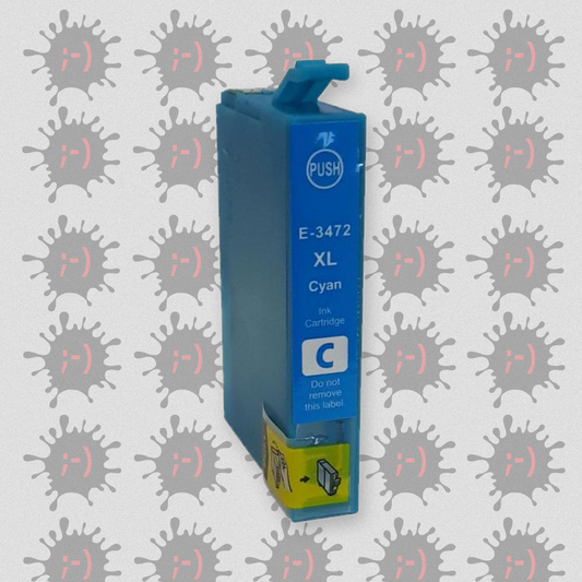 T3472 12ML - Cartuccia inkjet Compatibile CIANO per EPSON WORKFORCEPRO WF3720DWF. Compatibile con C13T34714020. Codice C