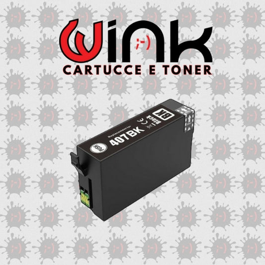 407 XL BK 45ML – Cartuccia inkjet di ricambio con chip nero per Epson WORKFORCE PRO WF4745. 2600 PG. Compatibile con C13T07U140.