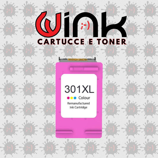 HP301XL COLOR 15ml - Cartuccia/Testina Colori di Ricambio "Mostra Livelli Inchiostro" Compatibile con HP 301XL - Cartuccia rigenerata inkjet Colori per HP Deskjet 1050, 2050, 2050S, 1000, 3000. Compatibile con CH564EE.