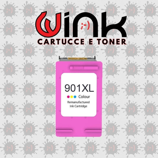 901 - 15ml - Cartuccia/Testina Colori di Ricambio "Mostra Livelli Inchiostro" Compatibile con HP Officejet J 4524, J 4580, J 4680, J 4624, J 4660 AIO. Compatibile con CC656AE. Codice cartuccia: 901.