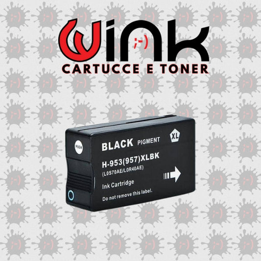 953XL 50ML - Cartuccia inkjet di ricambio Nero per HP Officejet PRO 7740 WF All in One, PRO 8210, PRO 8710, PRO 8715 ALL IN ONE, PRO 8720. Compatibile con L0S70AE. Codice Cartuccia 953XL - BK.