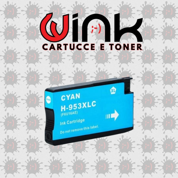 953XL - C - Cartuccia inkjet di ricambio Ciano per HP Officejet PRO 7740 WF All in One, PRO 8210, PRO 8710, PRO 8715 ALL IN ONE, PRO 8720. Compatibile con F6U16AE. Codice Cartuccia 953XL - C.