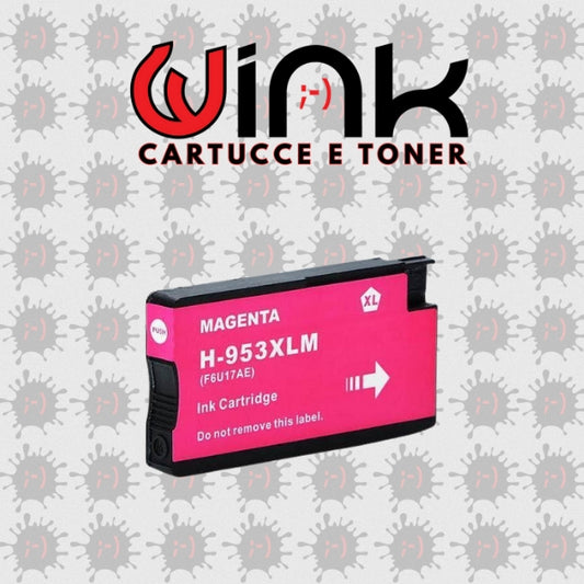 953XL - M - Cartuccia inkjet di ricambio Magenta per HP Officejet PRO 7740 WF All in One, PRO 8210, PRO 8710, PRO 8715 ALL IN ONE, PRO 8720. Compatibile con F6U17AE. Codice Cartuccia 953XL - M.