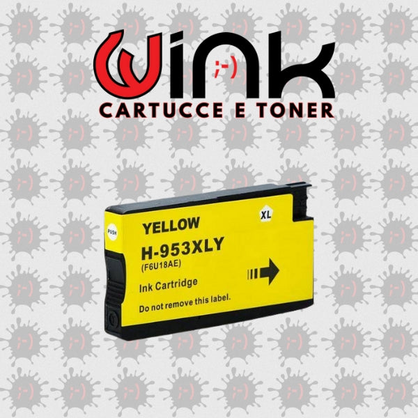 953XL - Y - Cartuccia inkjet di ricambio Giallo per HP Officejet PRO 7740 WF All in One, PRO 8210, PRO 8710, PRO 8715 ALL IN ONE, PRO 8720. Compatibile con F6U18AE. Codice Cartuccia 953XL - Y.